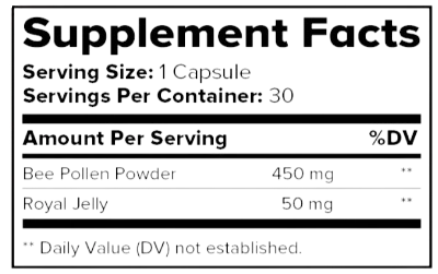 Royal Bee Pollen Supplement Facts